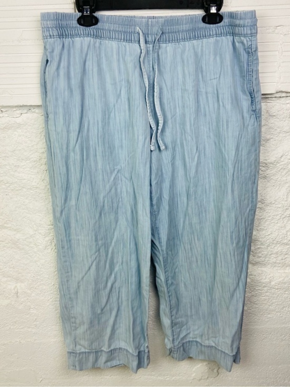Sonoma Light Blue Cropped denim cotton drawstring Pants size PXL